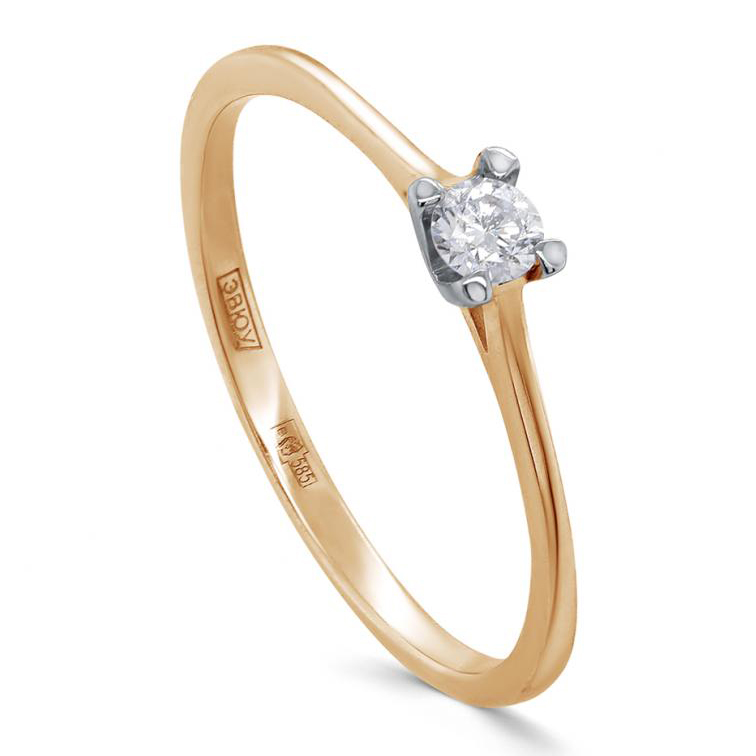 Кольцо, золото, бриллиант, 1-0643-1000